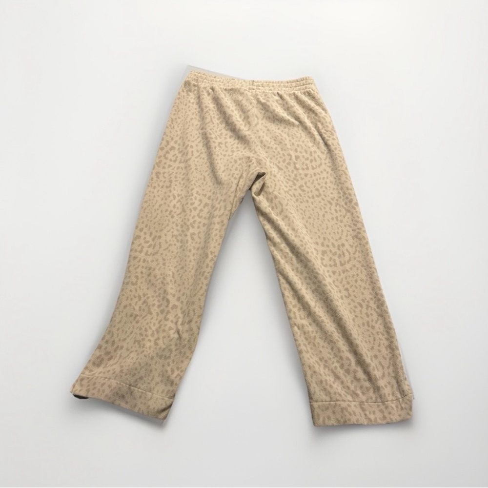 Women's Tan Leopard Print Fleece Lounge Pants